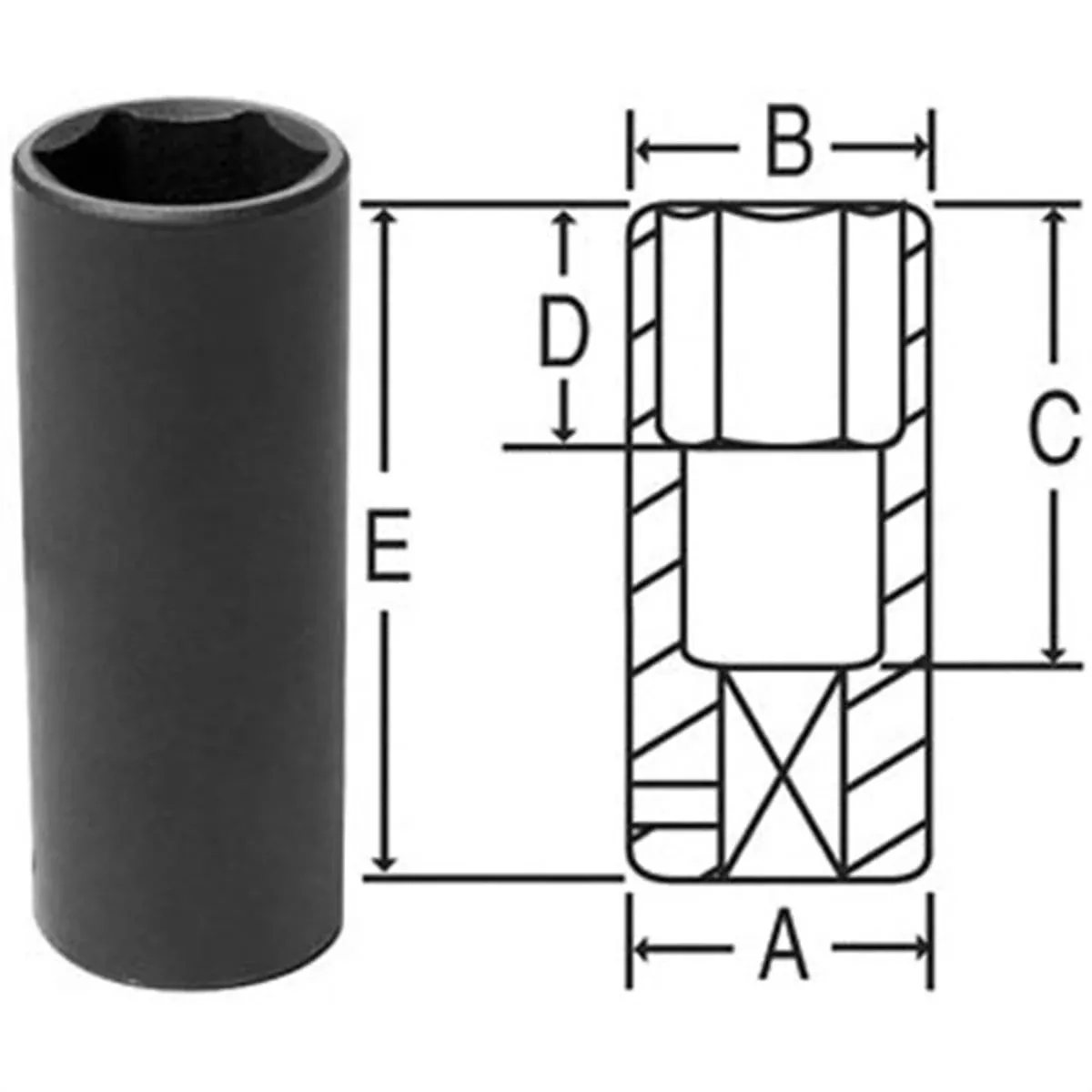 Grey Pneumatic 2021MDT 1/2 in. Drive x 21mm Extra-Thin Wall Deep