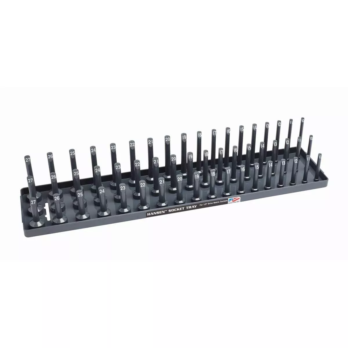 Hansen Global 12023 1/2" Metric 3-Row Socket Tray