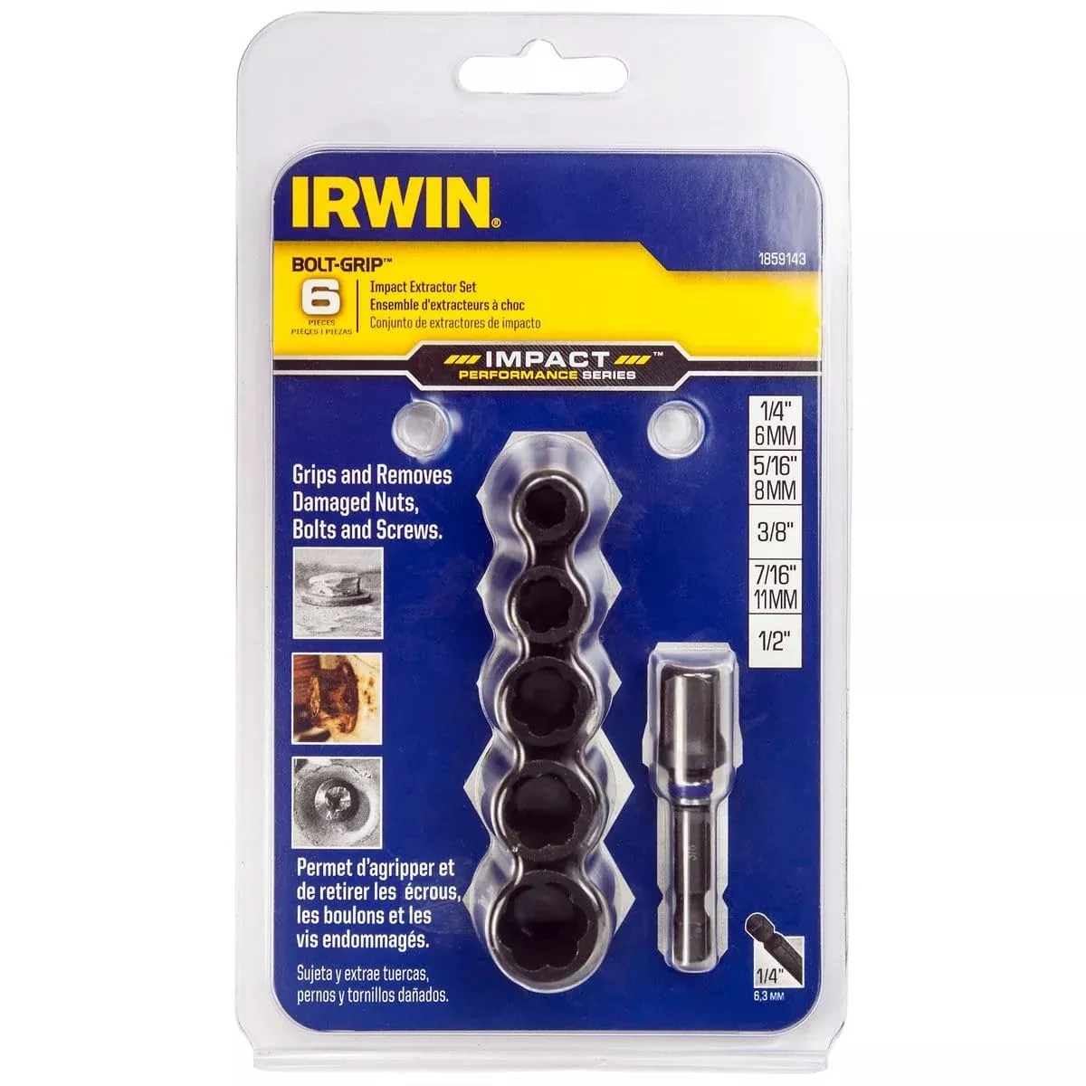 Hanson 1859143 Impact Bolt Grip 6Pc Set