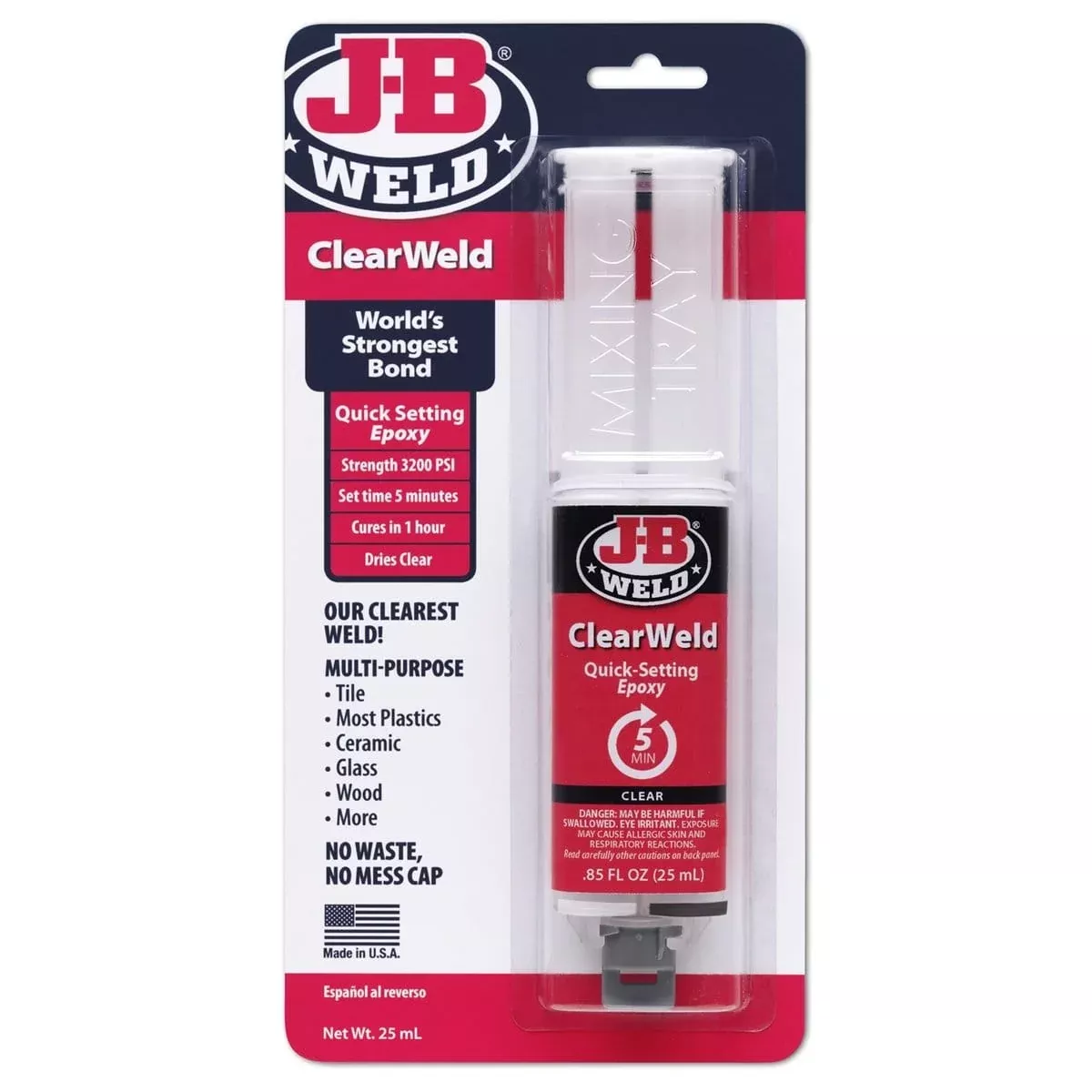 J B Weld 50112 Clearweld Syringe 25Ml