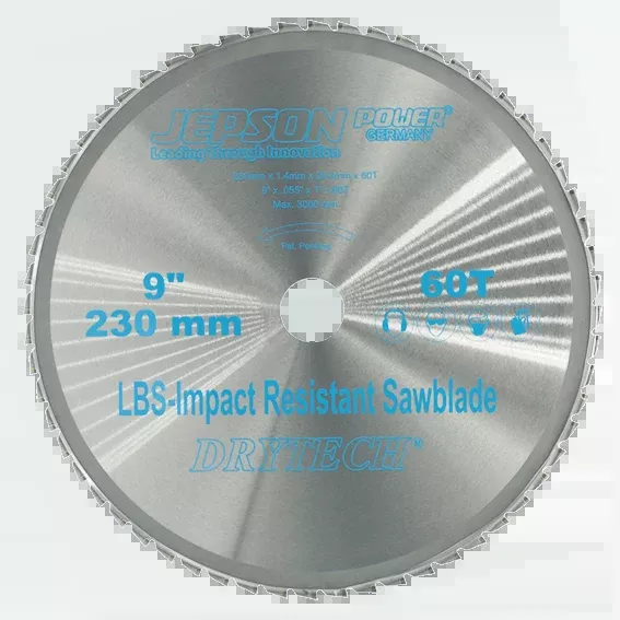 Jepson Drytech Carbide Tipped Circular Saw Blade 9″ (230mm) 60 Tooth for Thin Walled Steel