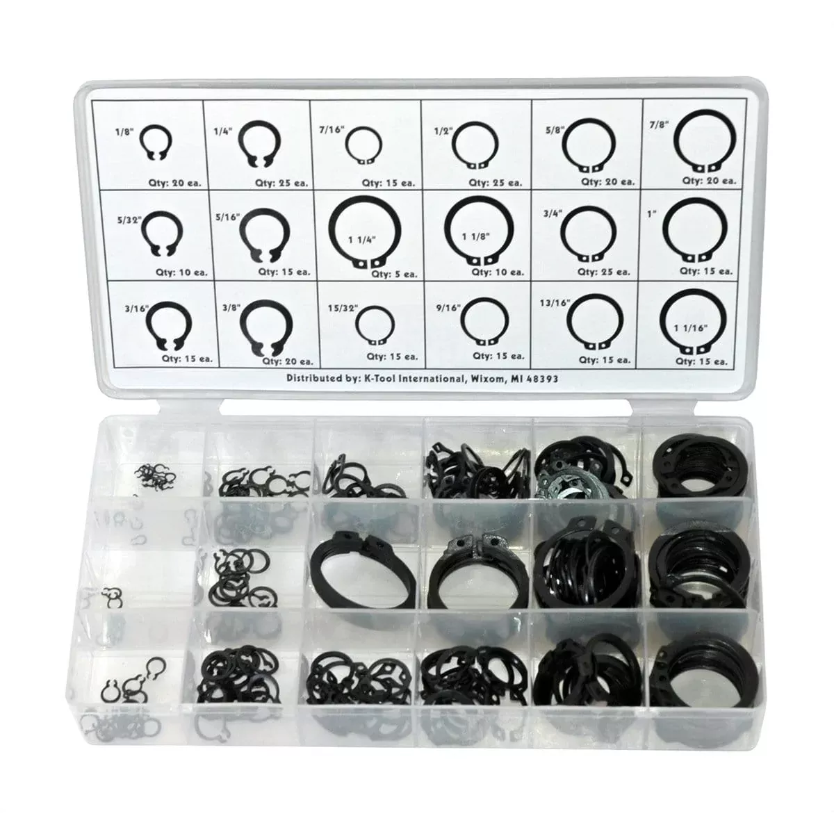 K Tool International 00077 - 300 Piece Snap Ring Assortment