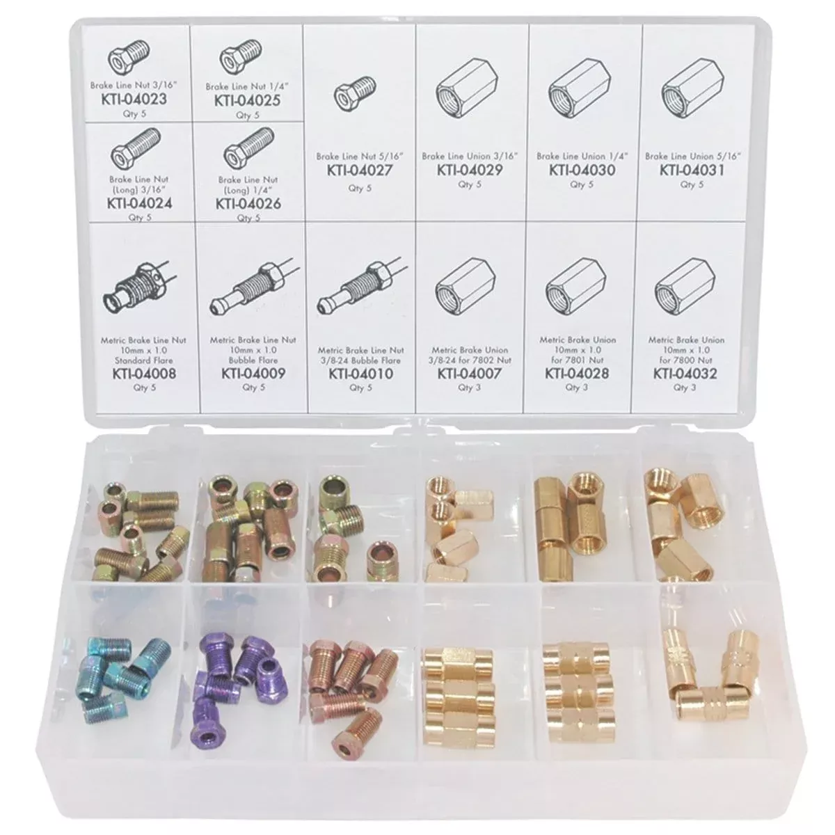 K Tool International KTI-00005 64 Pc Brake Line Fitting Kit
