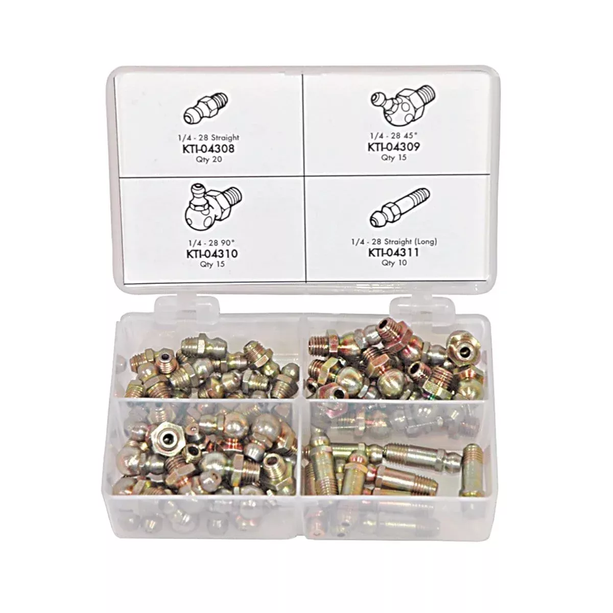 K Tool International KTI-00023 60Pc Sae Grease Fitting Assortment