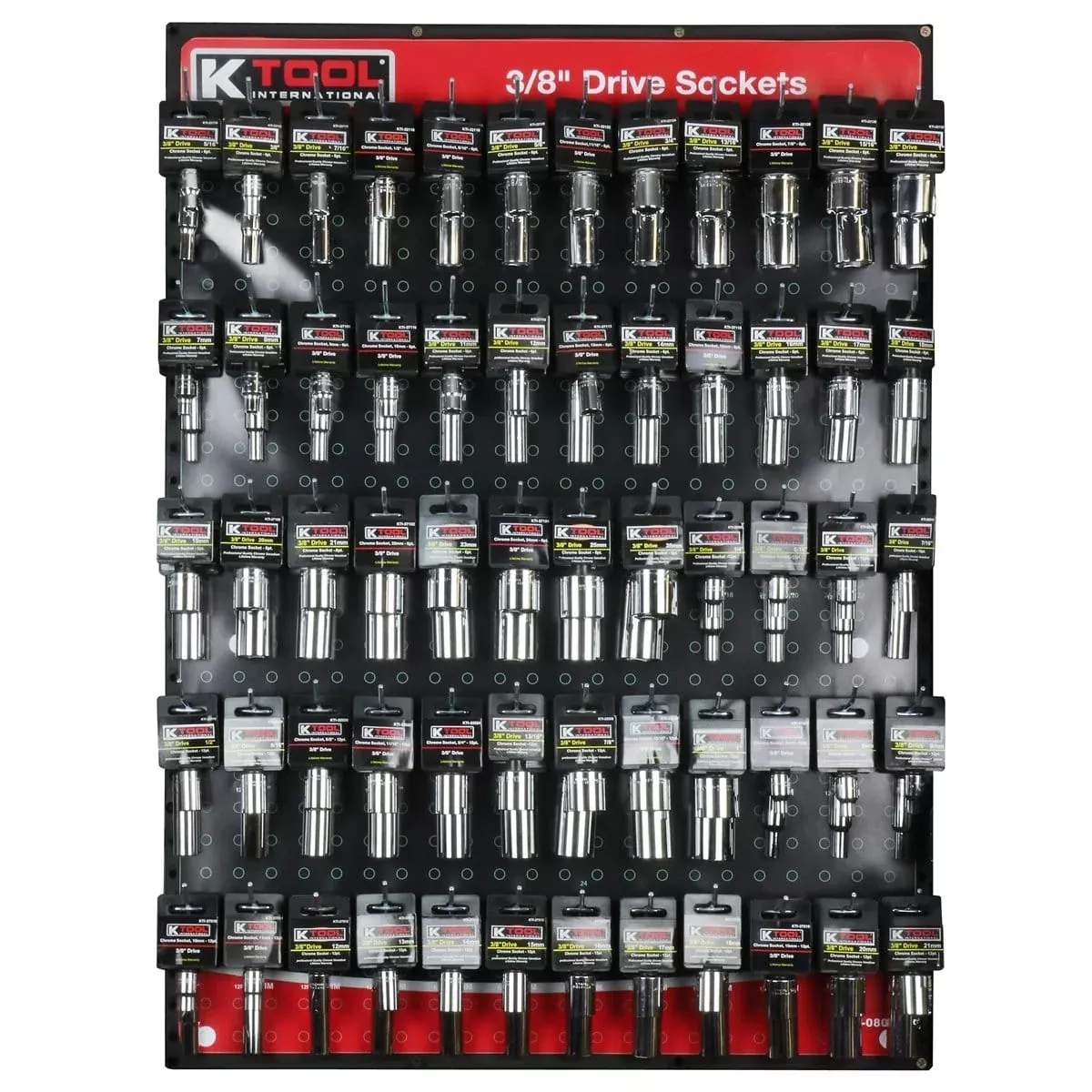 K Tool International KTI-0807 3/8" Dr Socs Display