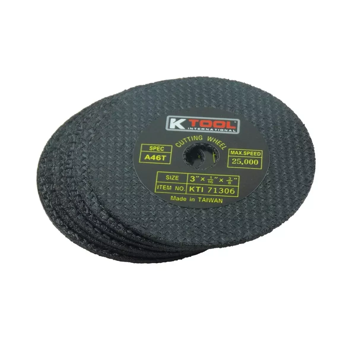 K Tool International KTI-71306 6Pk Cut-Off Wheel 3In. X 1/16In. 6/Pk