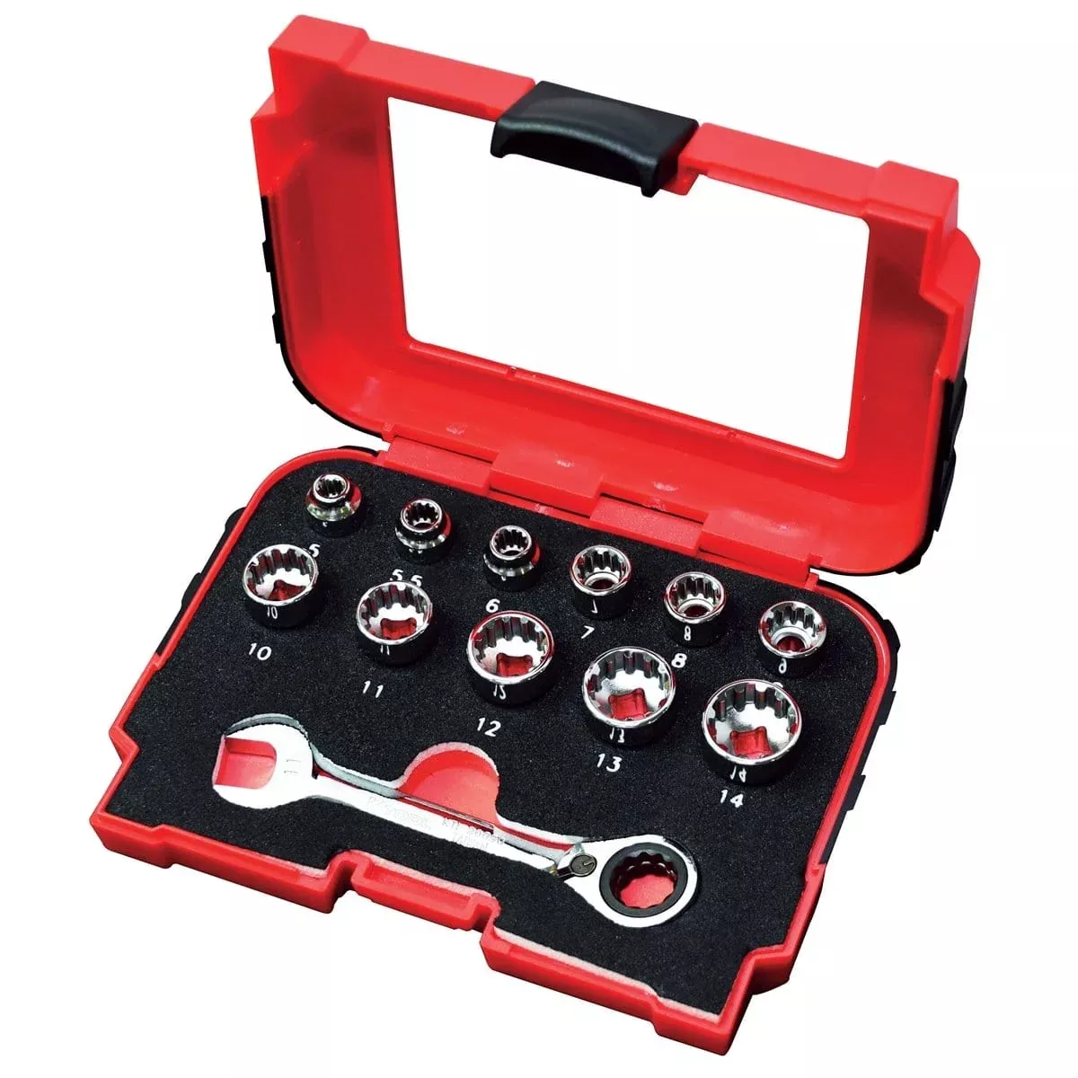 K Tool International KTI20020 Multi Plus Close Qtr Spline Soc 1/4" Set 12Pc