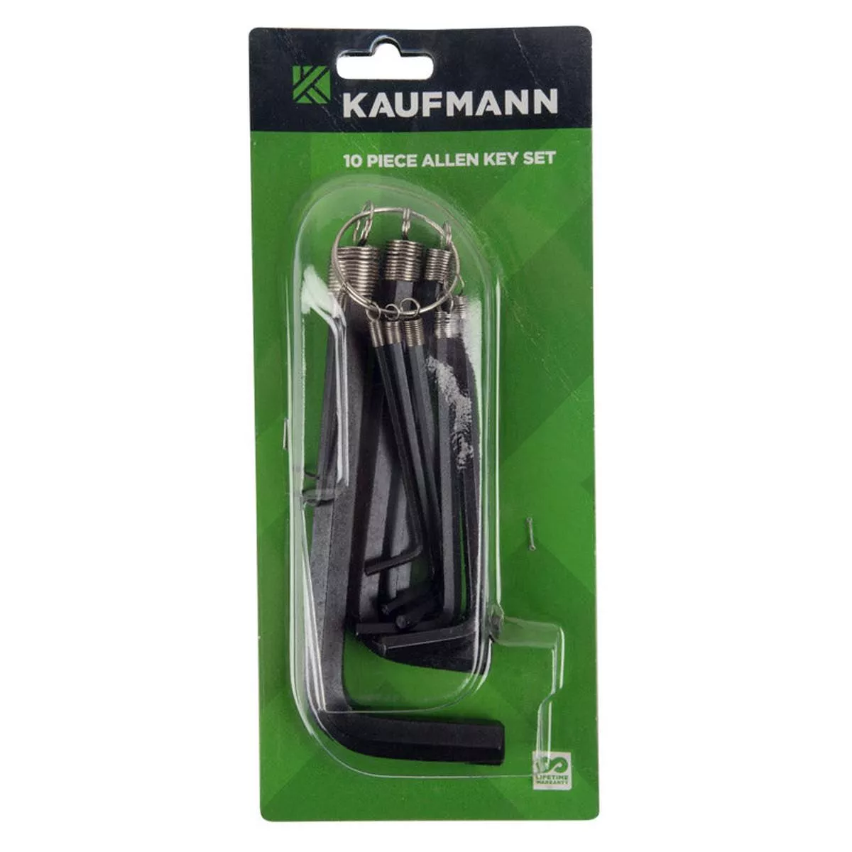 KAUFMANN ALLEN KEY SET 10 PCS 1/16-1/2 INCH