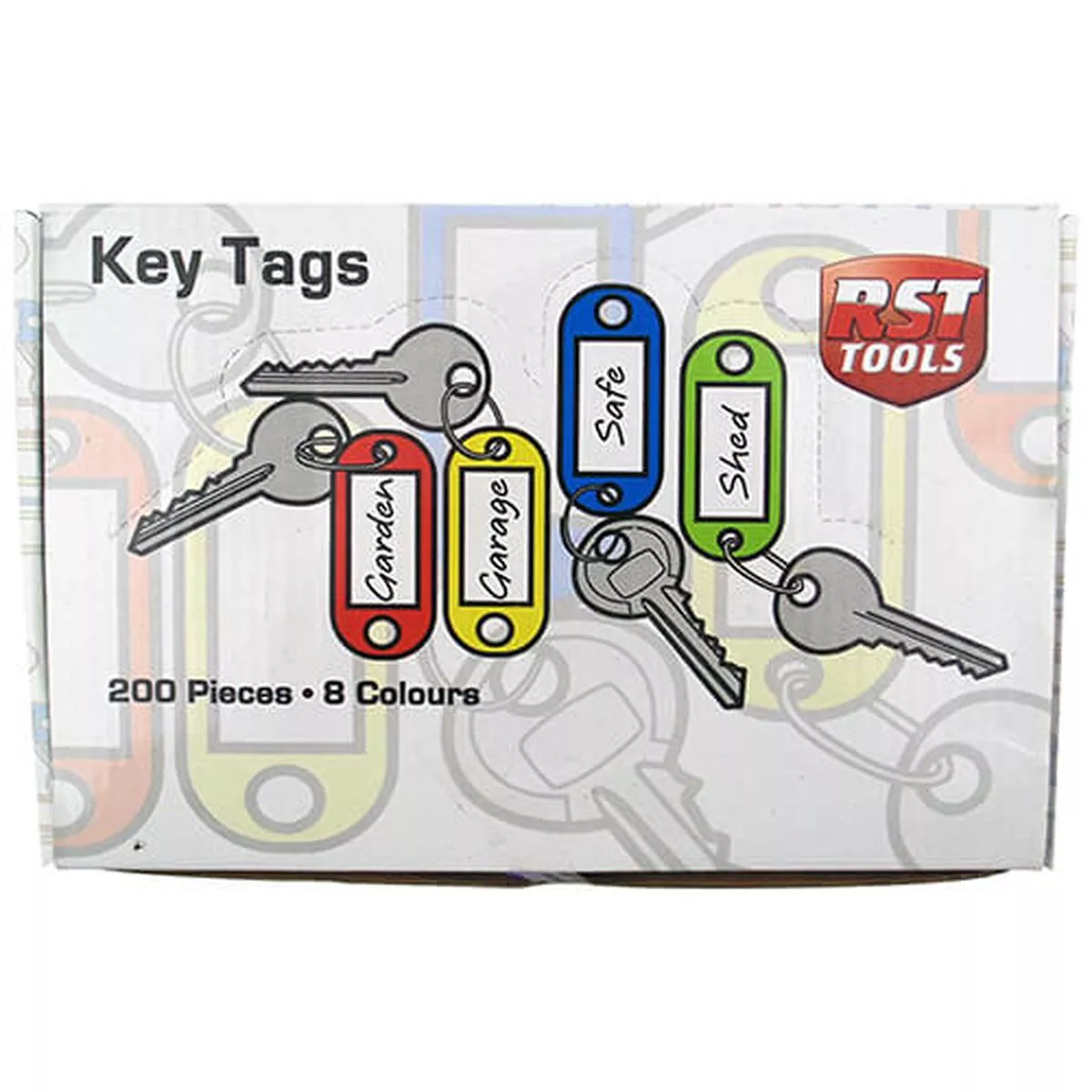 Key Tags with Split Ring Assorted Colours (200)