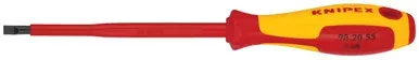 Knipex 98 20 55, Slotted Screwdriver, 5″-1000V Insulated, 7/32″ tip, 9 1/4″, Multi-Component, VDE