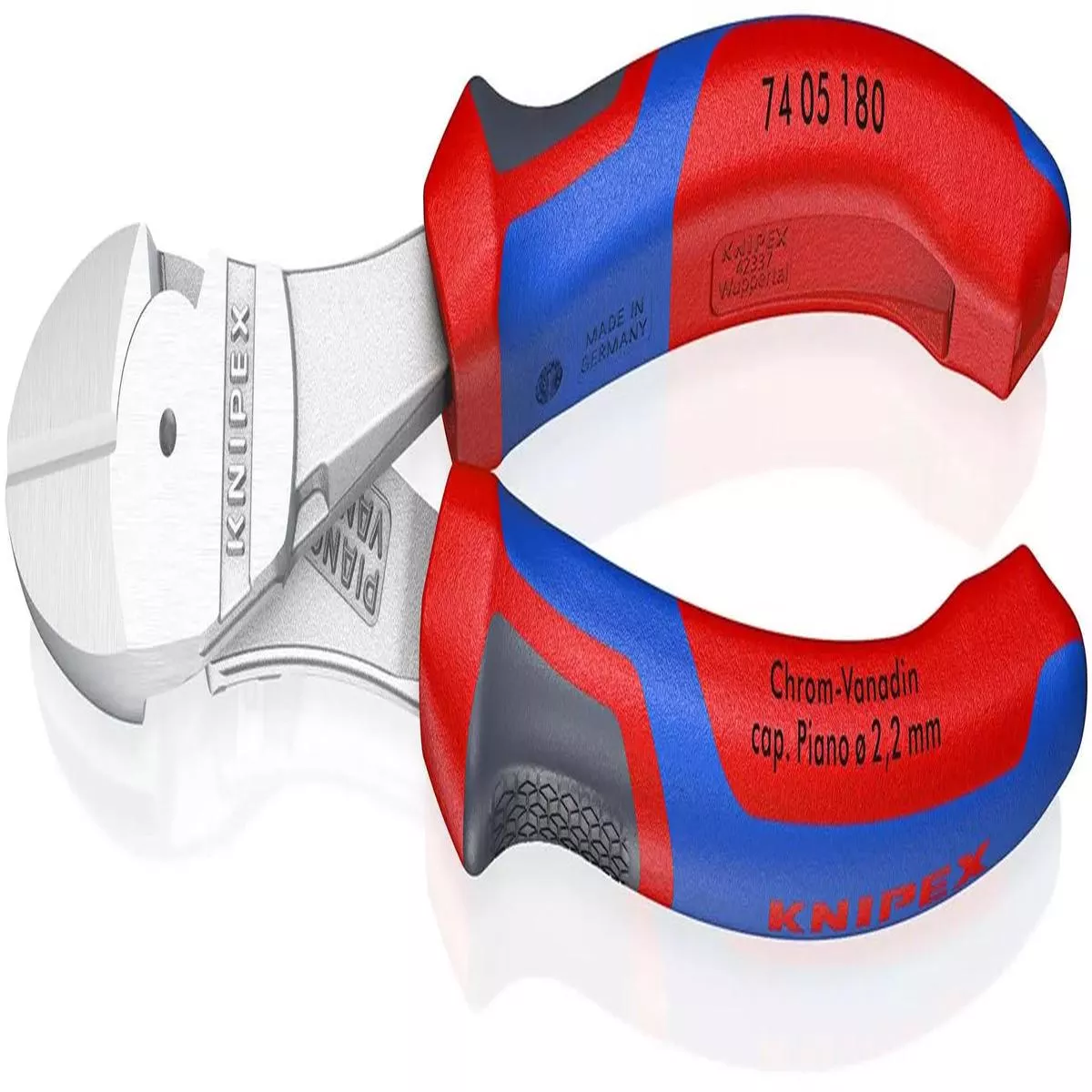 KNIPEX High Leverage Diagonal Side Cutting Pliers 180mm Chrome with Comfort Handles 74 05 180