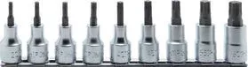 Koken RS4025/9-IP, 1/2 Sq. Dr. Bit Socket 9 piece TORXplus set 20IP-60IP