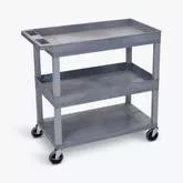 LUXOR 32x18 Cart - Two Tub/Bottom Flat Shelf