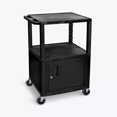 LUXOR Black AV Cart - Cabinet Style - 4