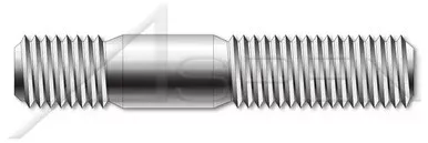 M14-2.0 X 100mm DIN 938, Metric, Studs, Double-Ended, Screw-in End 1.0 X Diameter, A2 Stainless Steel
