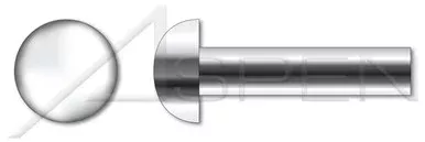 M4 X 25mm DIN 660 / ISO 1051, Metric, Solid Rivets, Round Head, A2 Stainless Steel