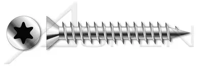 M5 X 55mm Particle Board Screws, Metric, Flat 6Lobe Torx(r) Drive, Full Thread, A4 Stainless Steel, Art. 9047