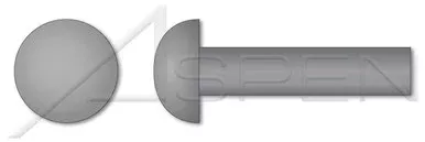 M6 X 25mm DIN 660 / ISO 1051, Metric, Solid Rivets, Round Head, Steel
