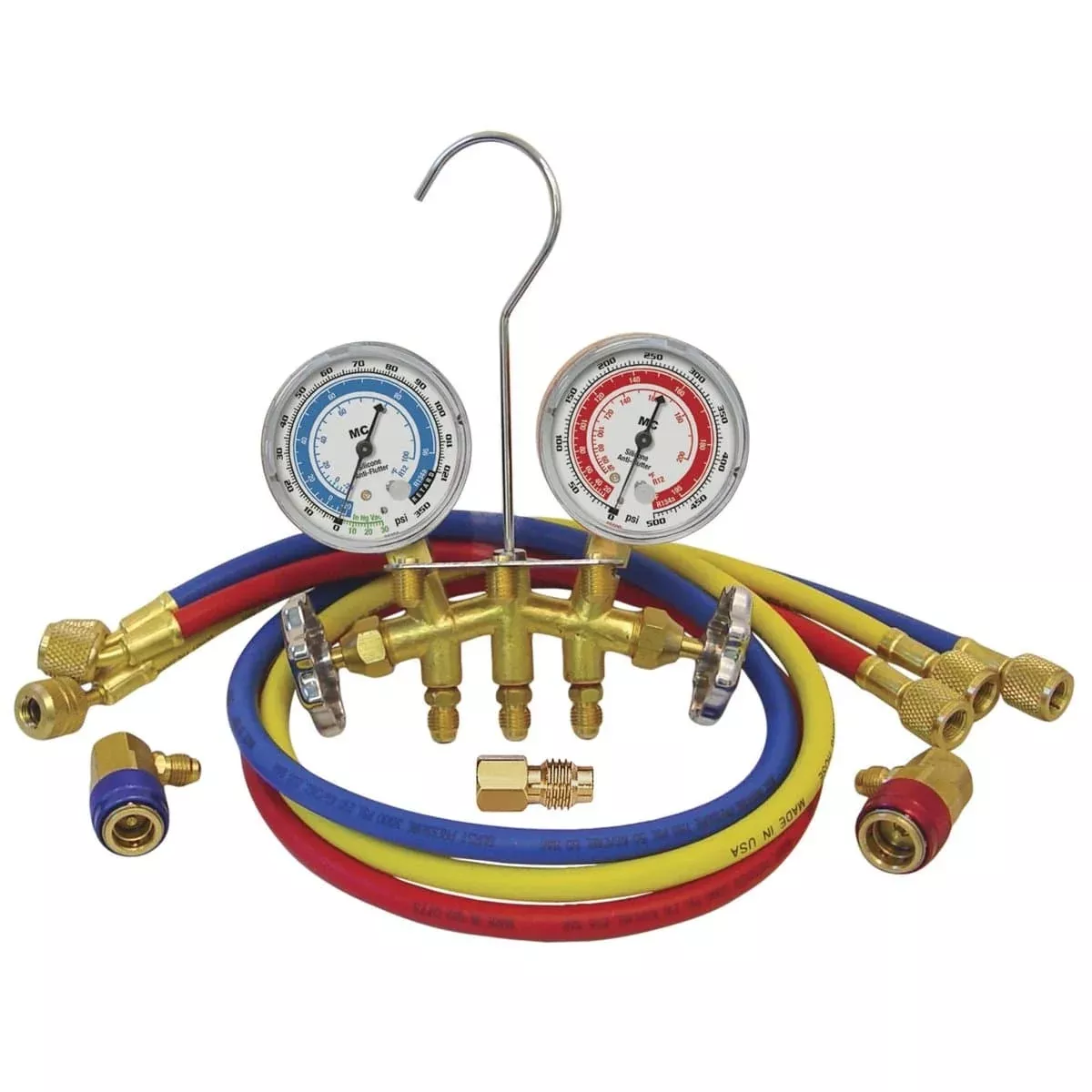 Mastercool 66773 Guage Set Dual Brass 72" Hoses