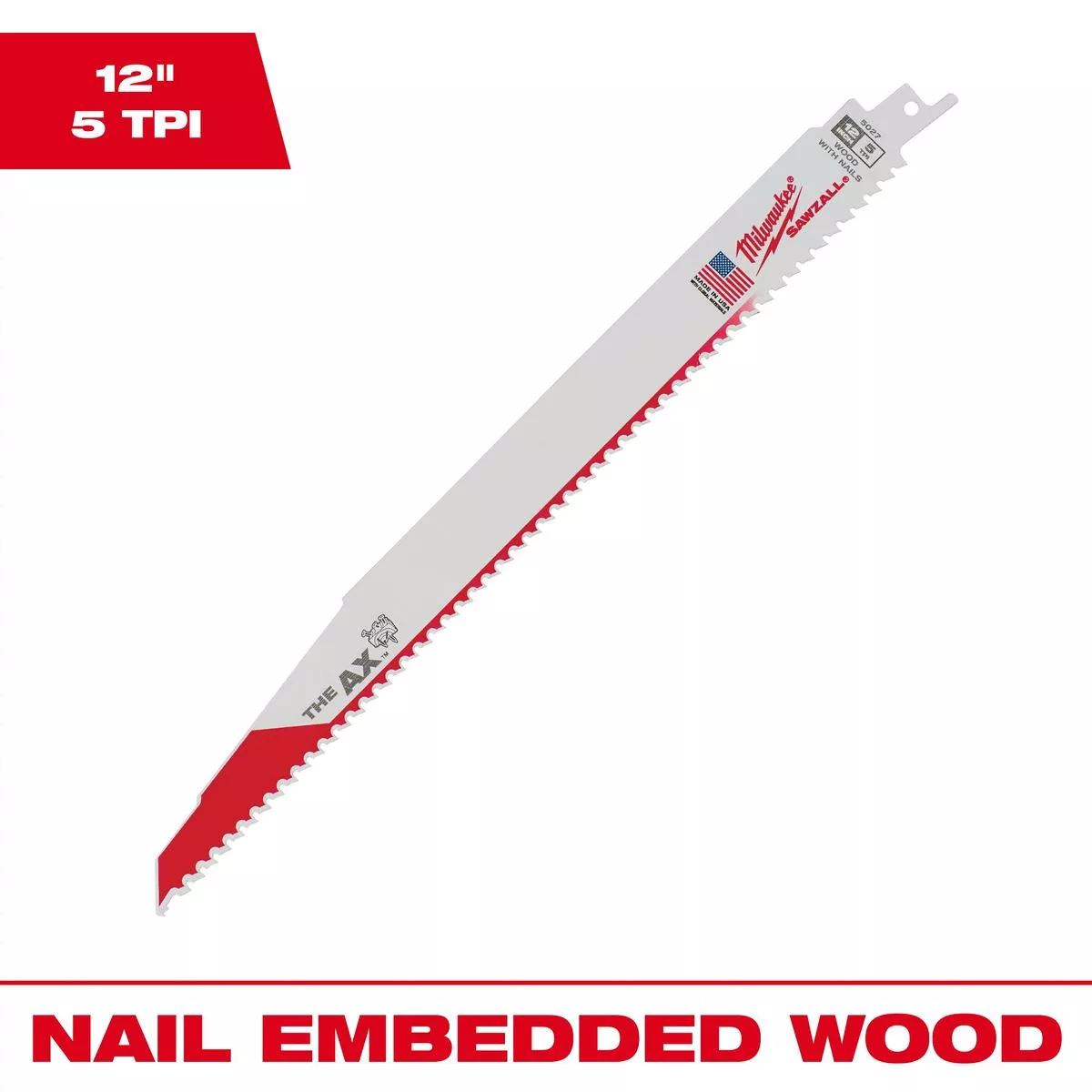 Milwaukee 12 in. 5TPI Sawzall Blade 48-01-2027