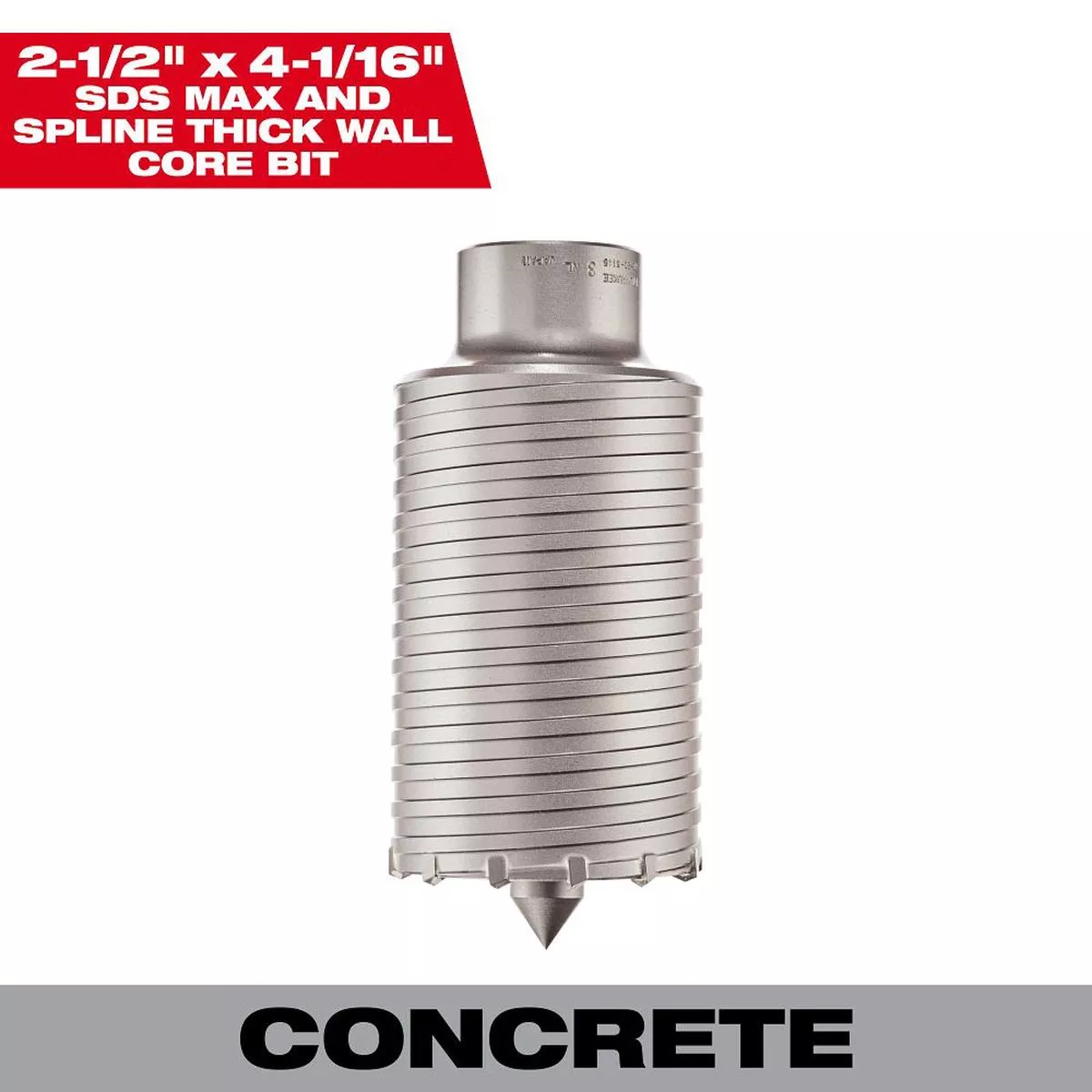 Milwaukee 2-1/2″ Thick Wall Core Bit for SDS Max and Spline 48-20-5140