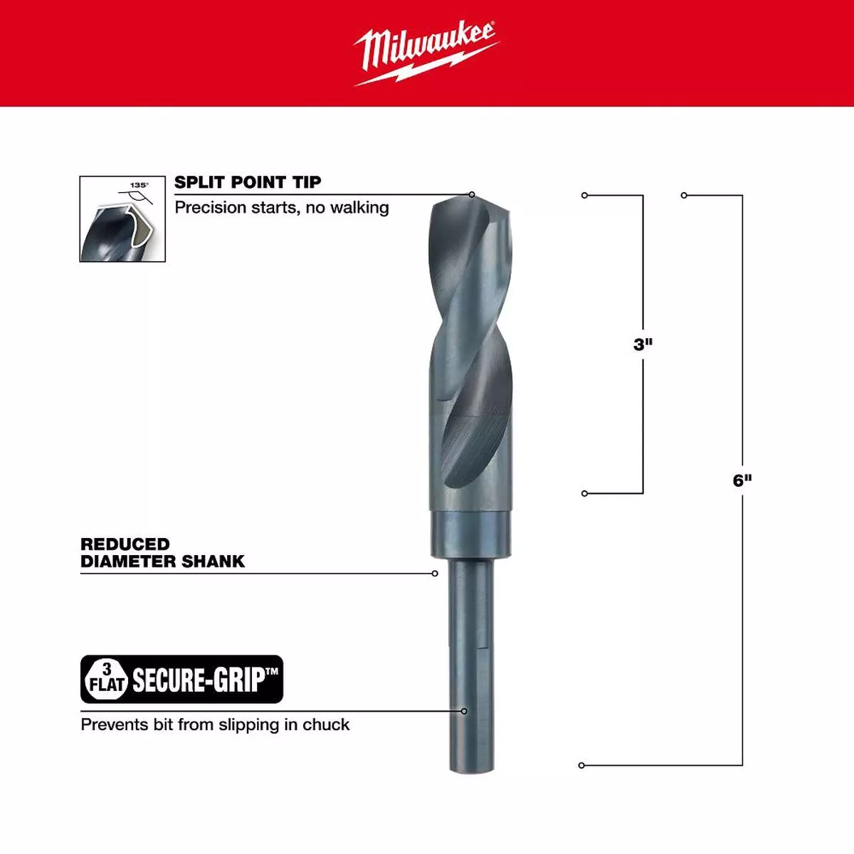 Milwaukee 29/32″ Thunderbolt Silver & Deming Drill Bit 48-89-2751