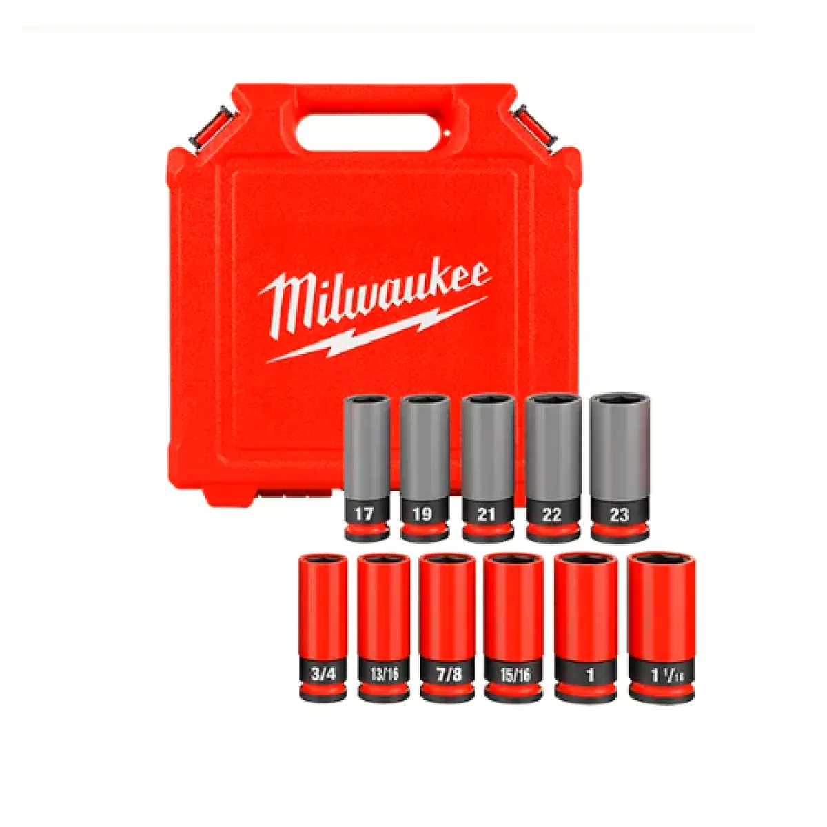 Milwaukee 49-66-7833 1/2″ Drive SAE & Metric 11-Piece Lug Nut Wheel Socket Set