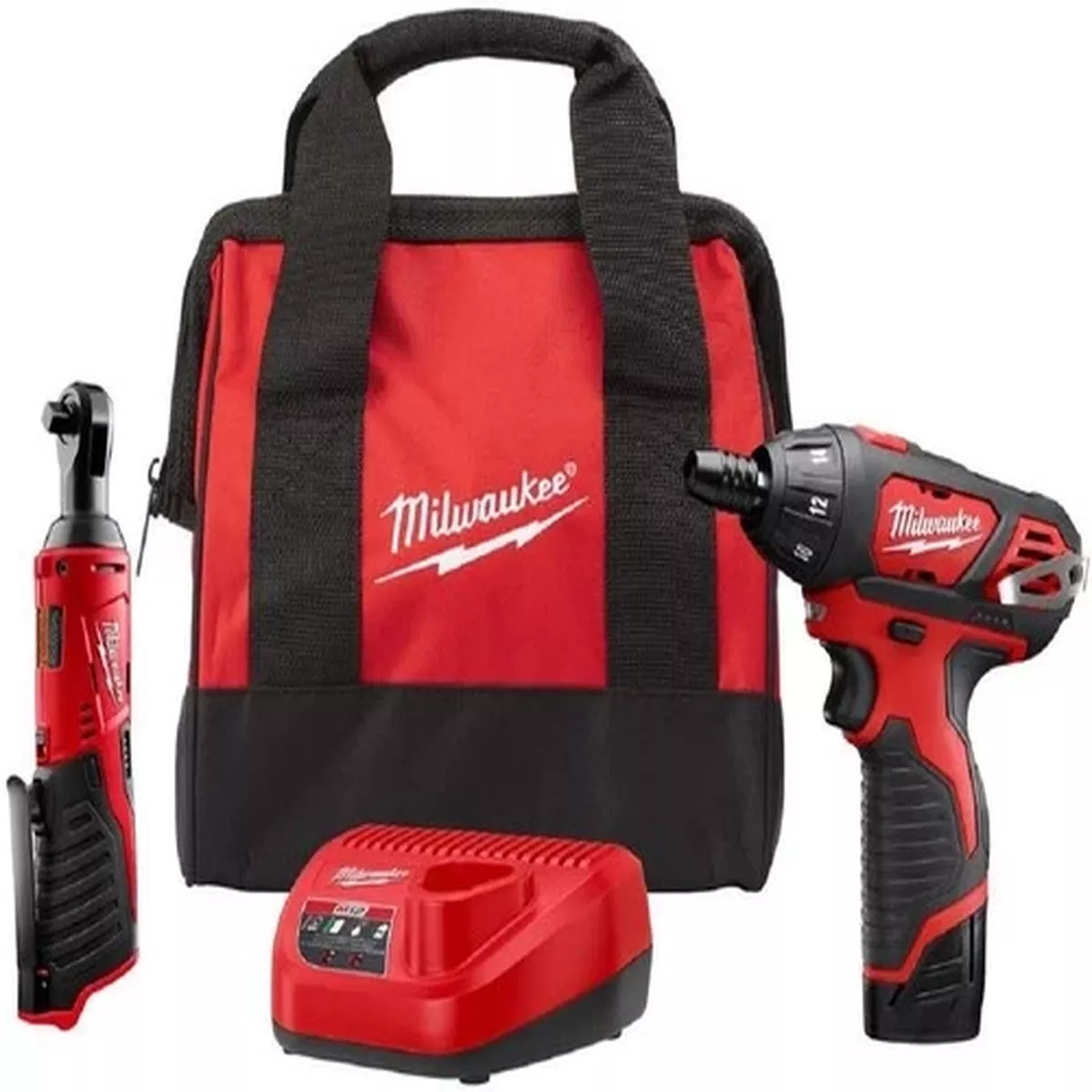 Milwaukee M12 Cordless 3/8″ Ratchet & Screwdriver Combo Kit – 2-Tool – 2491-22