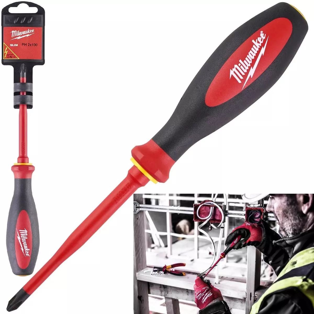 Milwaukee VDE Slim Screwdriver Phillips PH2 x 100mm