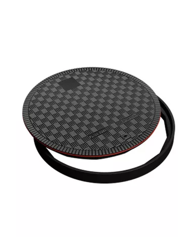 OPW FL100RED 40'' Dia. Red Flat Sealed Composite Cover