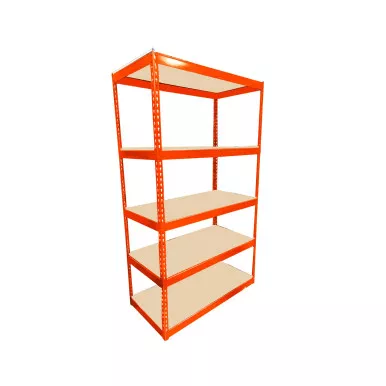 Orange Bulk Shelving - 5 Shelf Units - Particle Board - 2