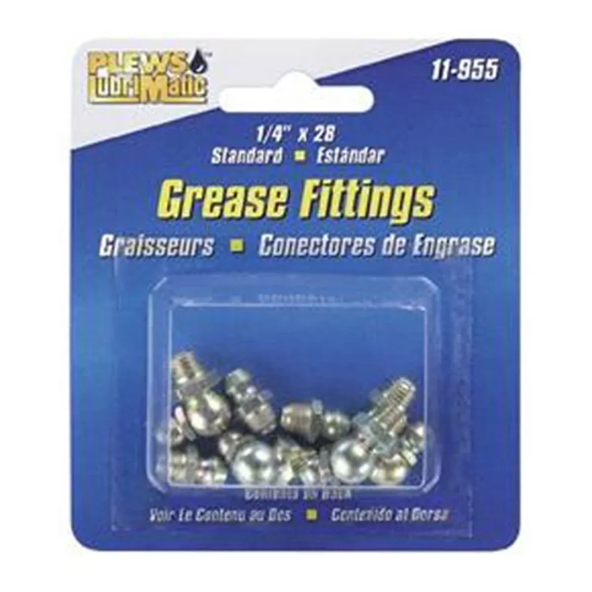 Plews Edelmann 11-955 Grease Fitting Asstmnt Sae 8 Fittings On Card