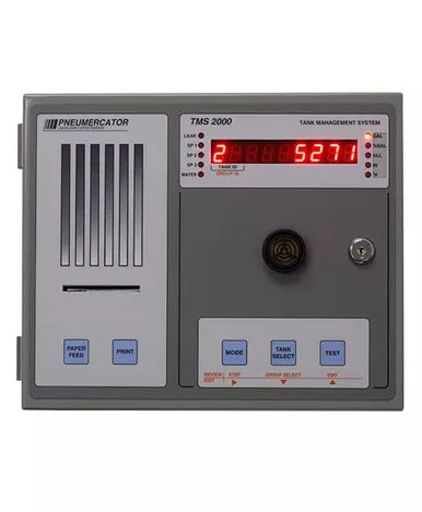 Pneumercator TMS2000-36-00-1 TMS2000 Series Automatic Tank Gauge, NEMA 12 Panel Mount Enclosure, 8-16 VDC, Base Console w/ Impact Printer