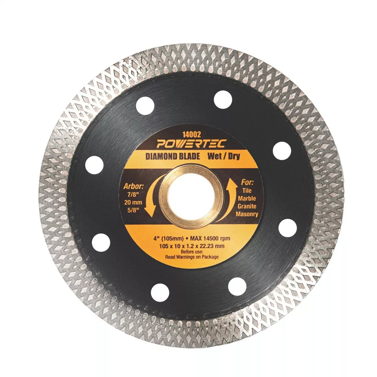 Powertec 4″ Diamond Saw Blade for Handheld Grinders