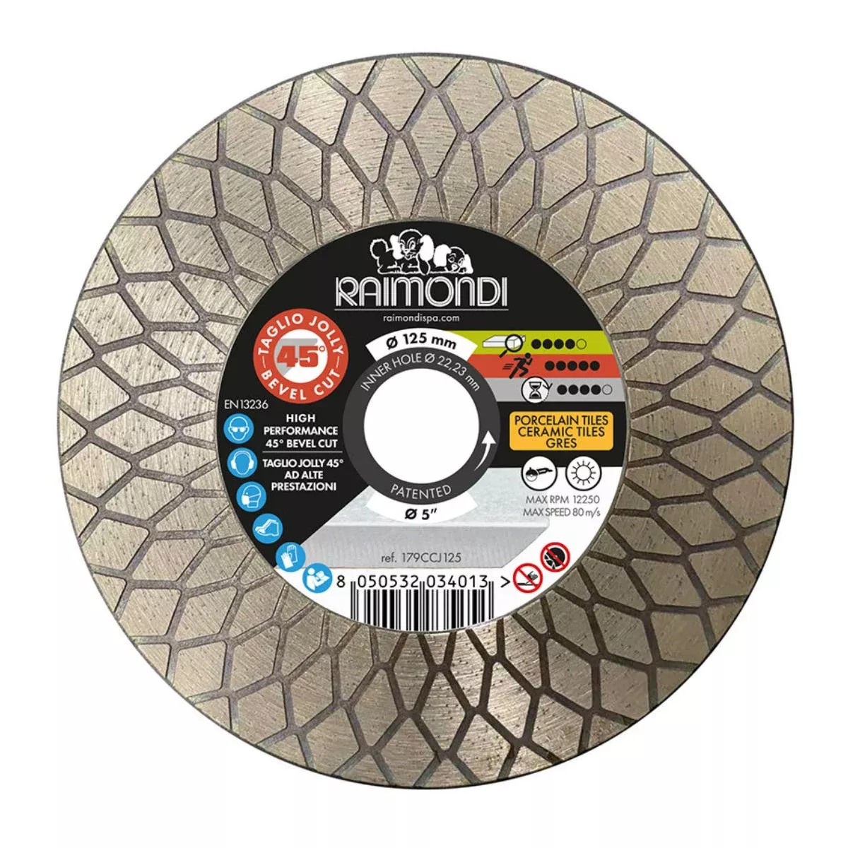 Raimondi Diamond Disc for 45° Bevel Cut| 4.5″