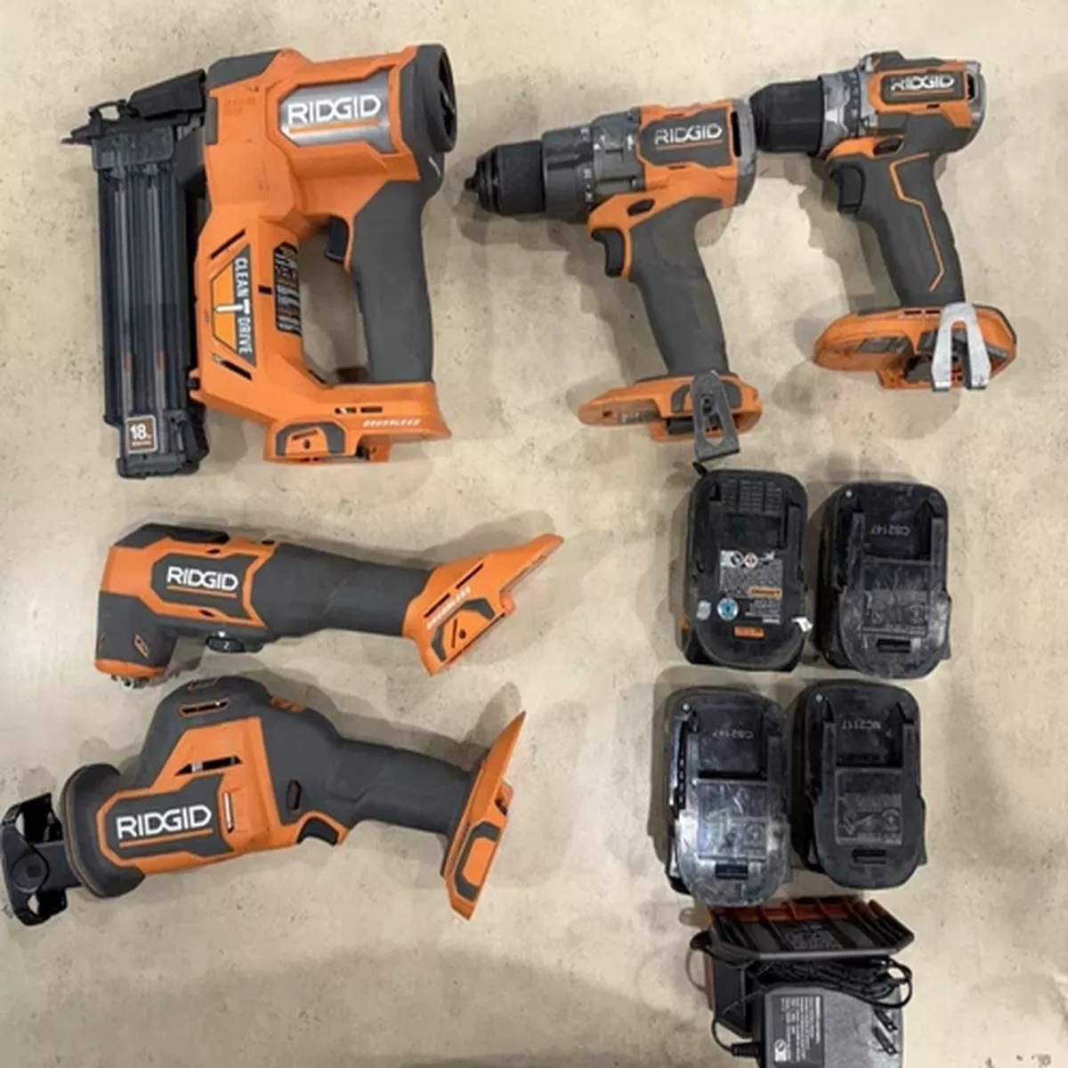 Ridgid 5-Tool Combo Kit Drill, Micro Impact, Nailer & more!