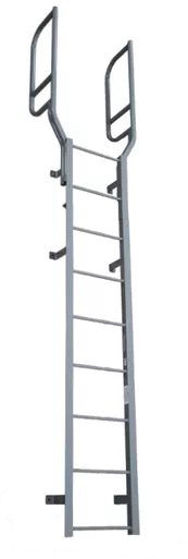 Series F and M Fixed Steel Ladders with Walk-Thru Handrails - 6