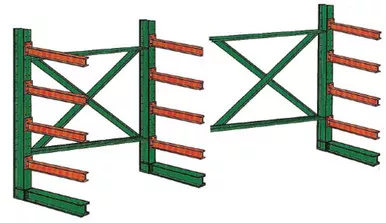 Single Sided Structural Cantilever Racking - 12 Ft Column Height - Add-On - 1
