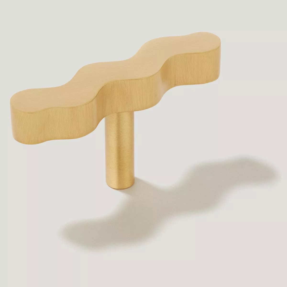 SQUIGGLE Single T Handle – Brass