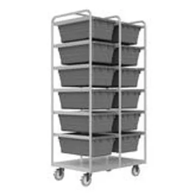 Stainless Steel Tub Rack Cart with 12 Bins