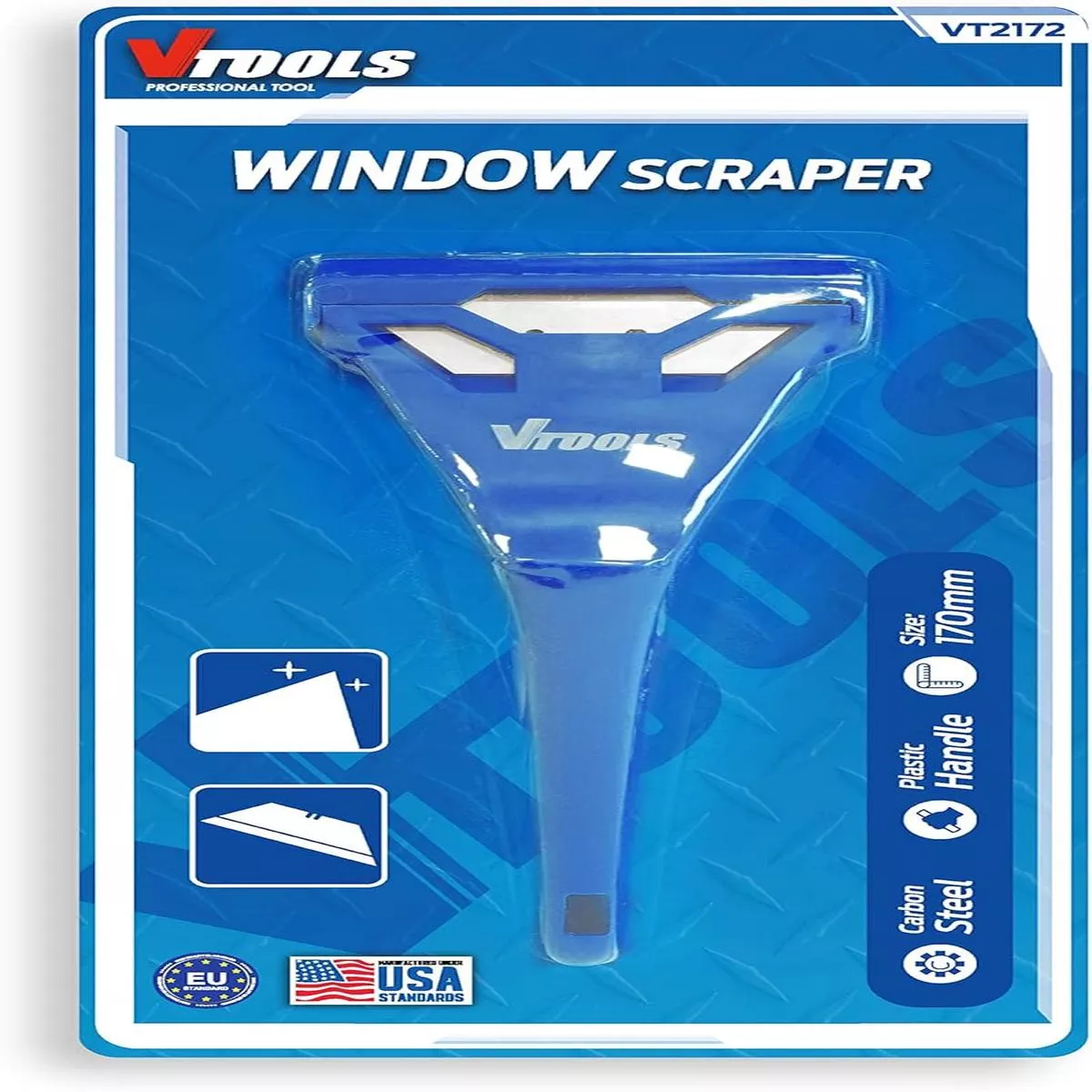 VTOOLS 170 mm Multi-Purpose Scraper Cleaning Tool, Retractable Razor Scraper for Paint, Labels, Sticker,and Tile Window, VT2172