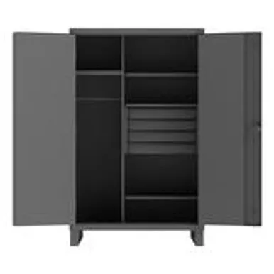 Wardrobe Cabinet with Pegboard Doors and 4 Drawers