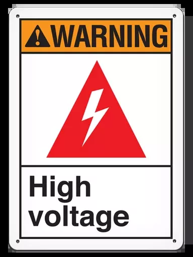 WARNING HIGH VOLTAGE ANSI style Safety Sign (10in x 14in) | Incom Signs