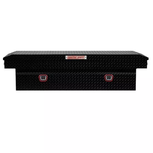 Weather Guard 127-5-04 Full Standard Gloss Black Aluminum Saddle Box – 11 cu ft.