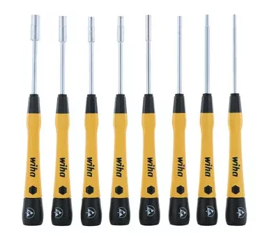 Wiha 27789 8 Piece ESD Safe Picofinish Precision Nut Driver Set – Metric