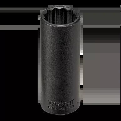 Wright tool 33616, 3/8″ Drive 12 Point Deep Black Industrial Socket – 1/2″